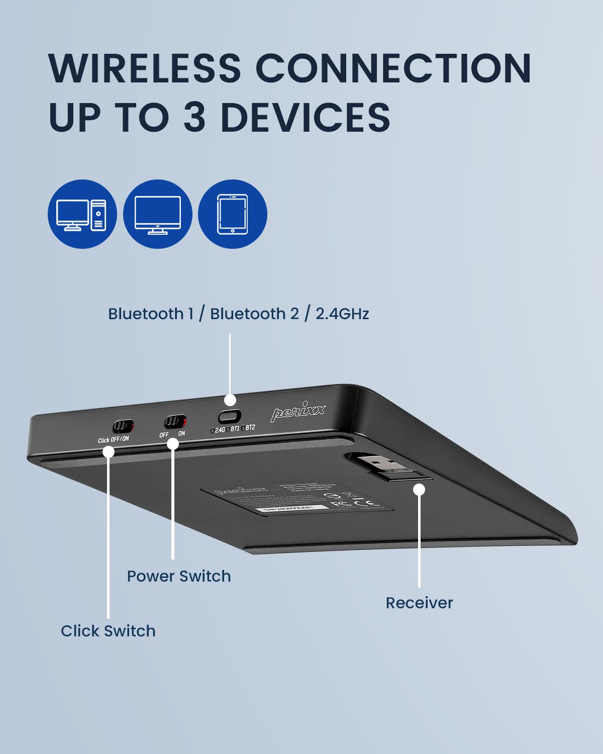 Precision Touchpad - The Ultra-Slim Wireless Touchpad with Dual-Mode Connectivity.