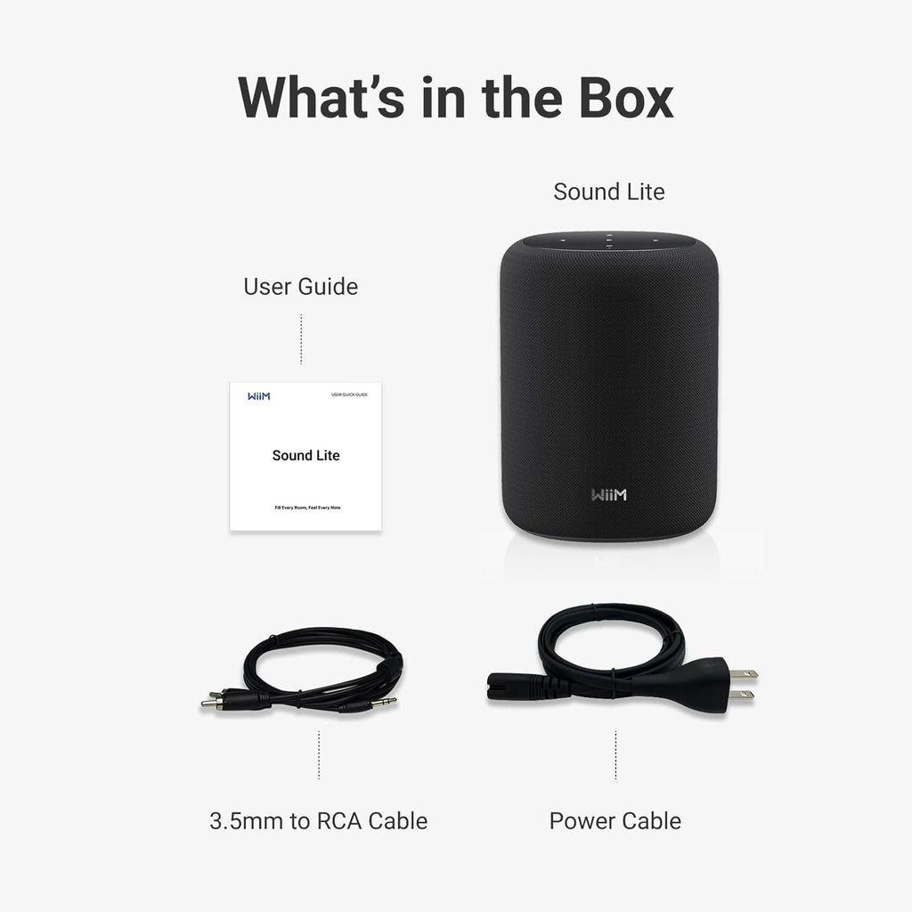 WiiM Sound Lite - Hi-Res 24-bit/192 kHz Audio with AI RoomFit™ Intelligence.
