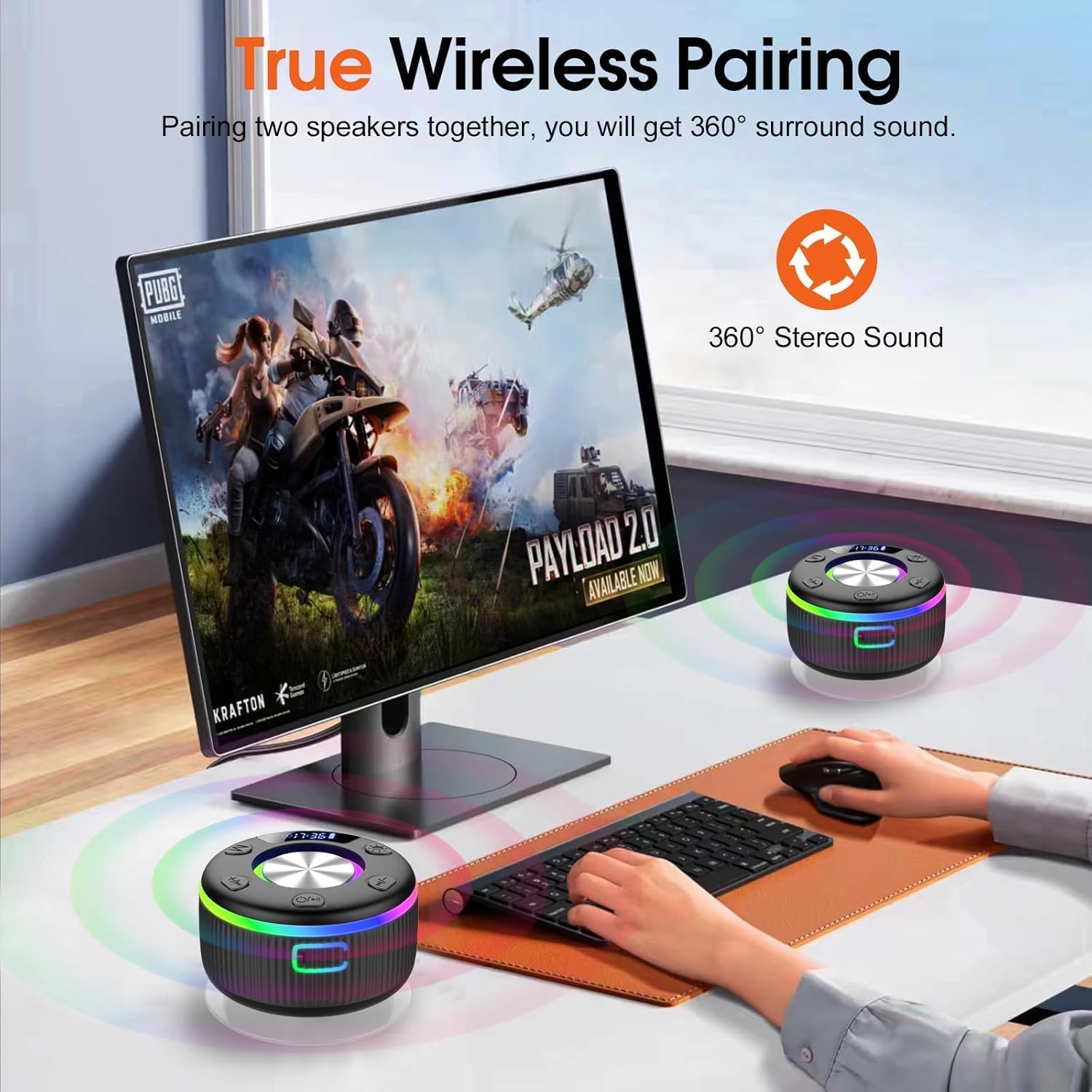 ShowerBeat - The Ultra-Waterproof IP7 Bluetooth Speaker with RGB Lights & Time Display.