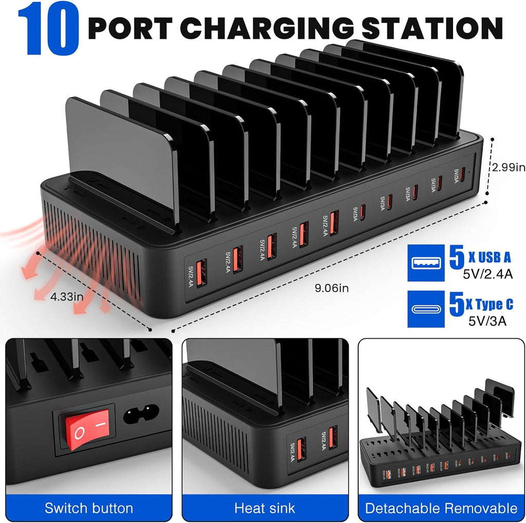 PowerStation 100W - The 100W Smart-IC Multi-Device Charging Station.