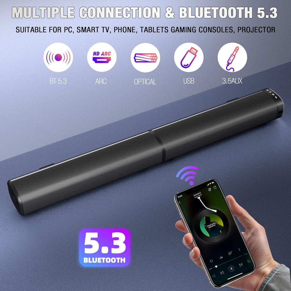 Puriom Duo - The 100W 2-in-1 Detachable Soundbar for the Ultimate Home Cinema.